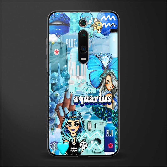 aquarius aesthetic collage glass case for redmi k20 pro image