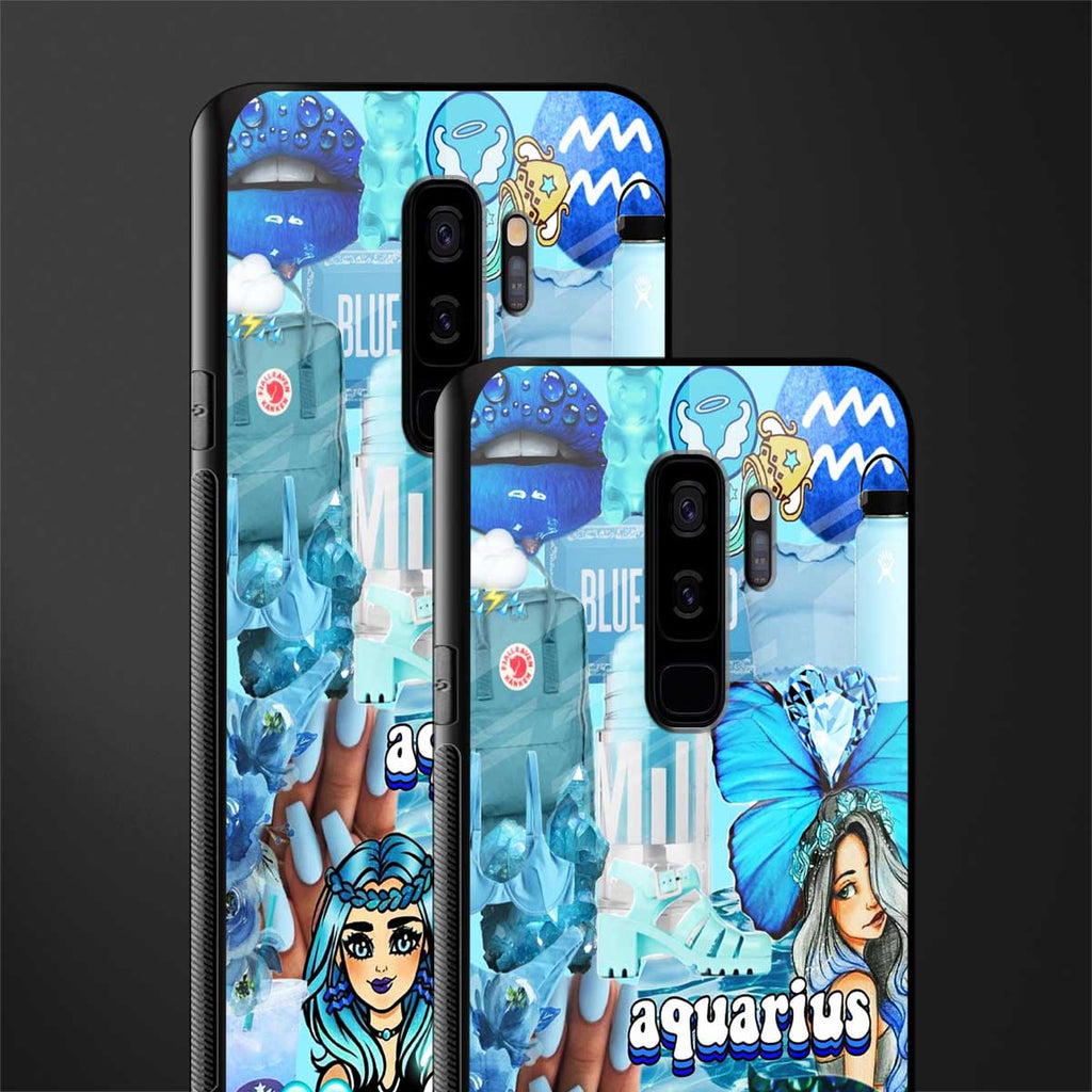 aquarius aesthetic collage glass case for samsung galaxy s9 plus image-2