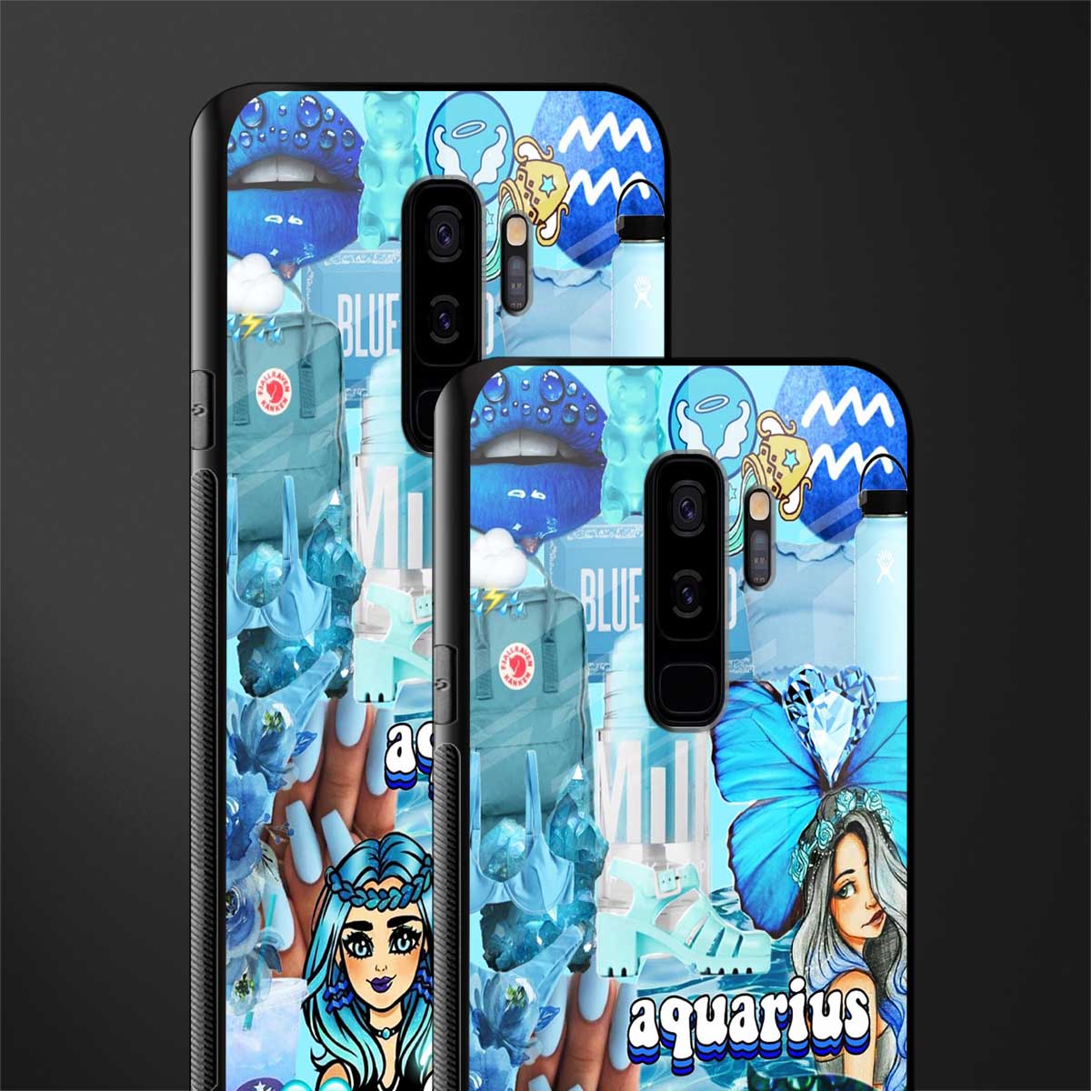 aquarius aesthetic collage glass case for samsung galaxy s9 plus image-2