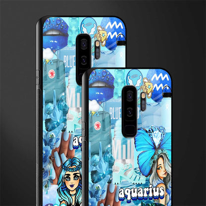 aquarius aesthetic collage glass case for samsung galaxy s9 plus image-2