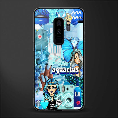 aquarius aesthetic collage glass case for samsung galaxy s9 plus image