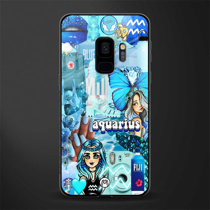 aquarius aesthetic collage glass case for samsung galaxy s9 image