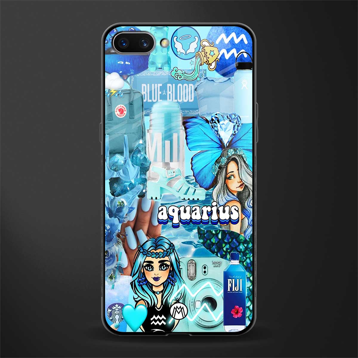 aquarius aesthetic collage glass case for realme c1 image