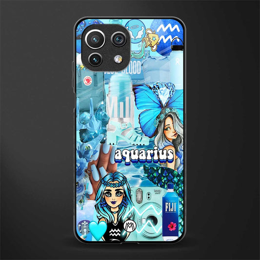 aquarius aesthetic collage glass case for mi 11 lite image