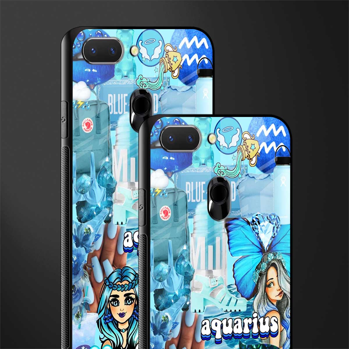 aquarius aesthetic collage glass case for oppo a5 image-2