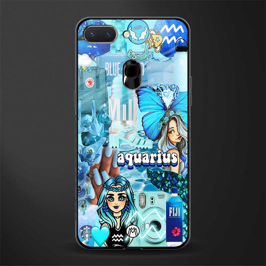 aquarius aesthetic collage glass case for oppo a5 image