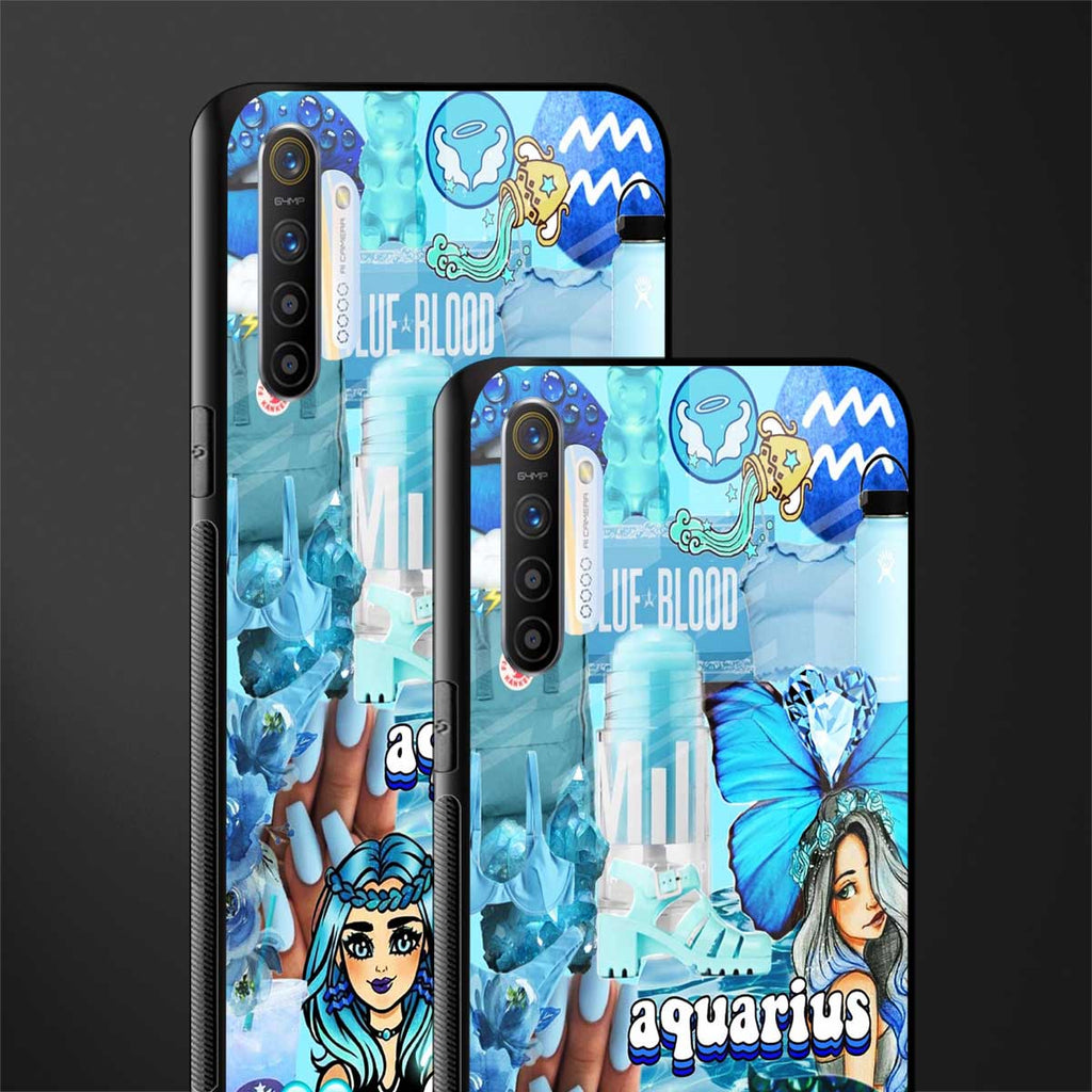 aquarius aesthetic collage glass case for realme xt image-2