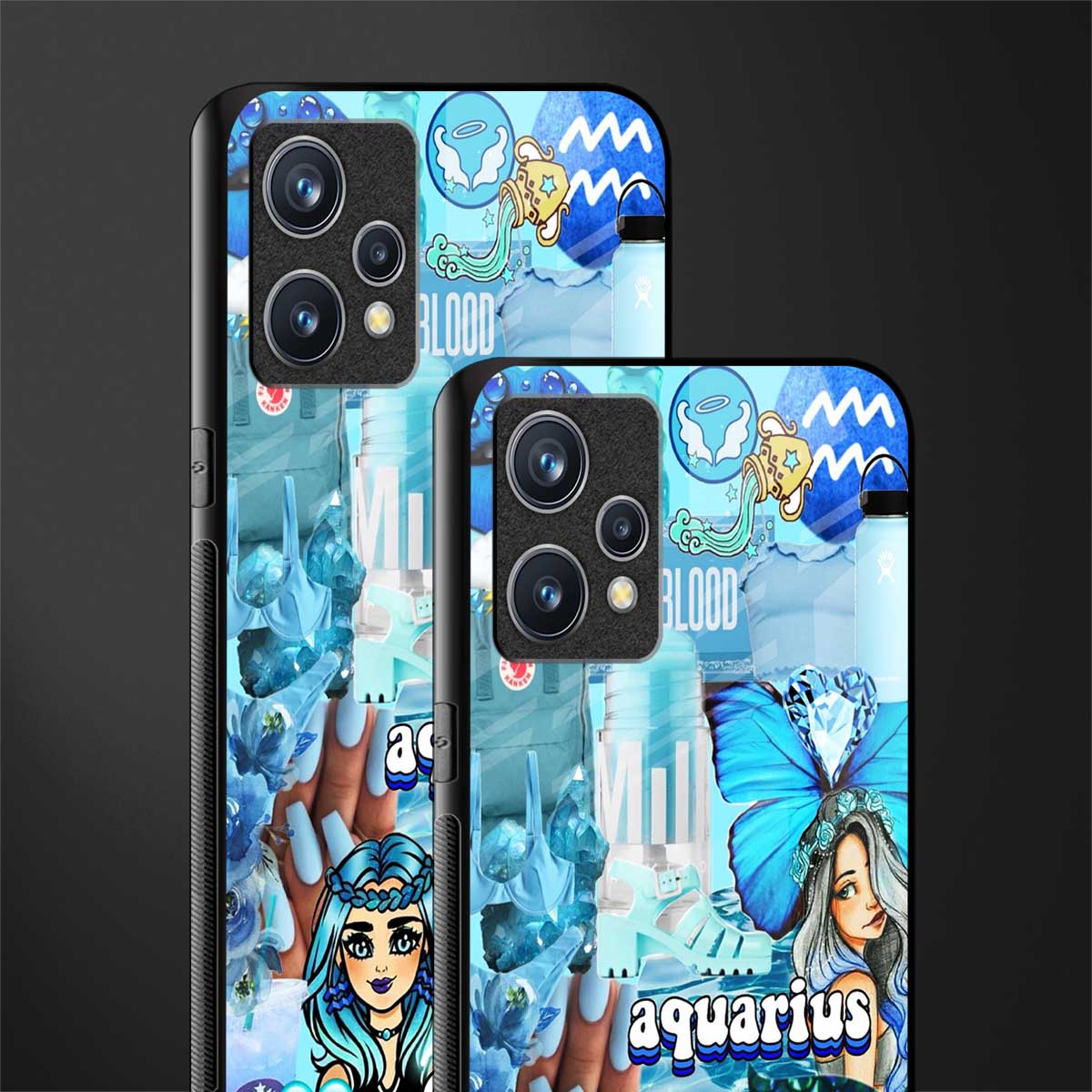 aquarius aesthetic collage glass case for realme 9 pro plus 5g image-2