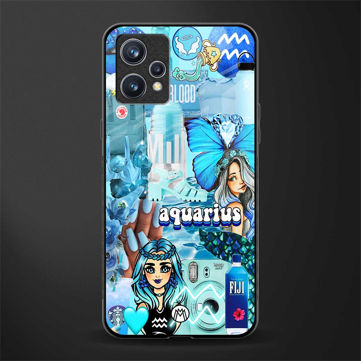 aquarius aesthetic collage glass case for realme 9 4g image