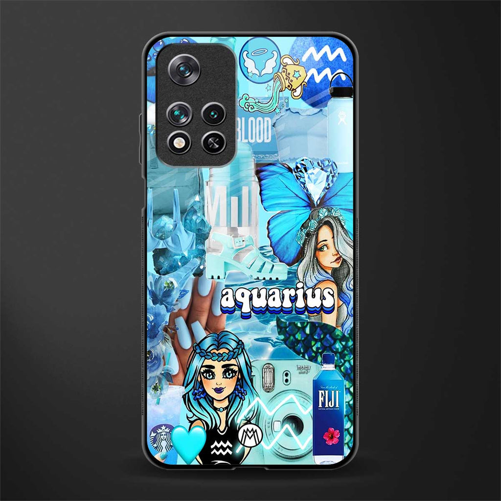 aquarius aesthetic collage glass case for xiaomi 11i 5g image