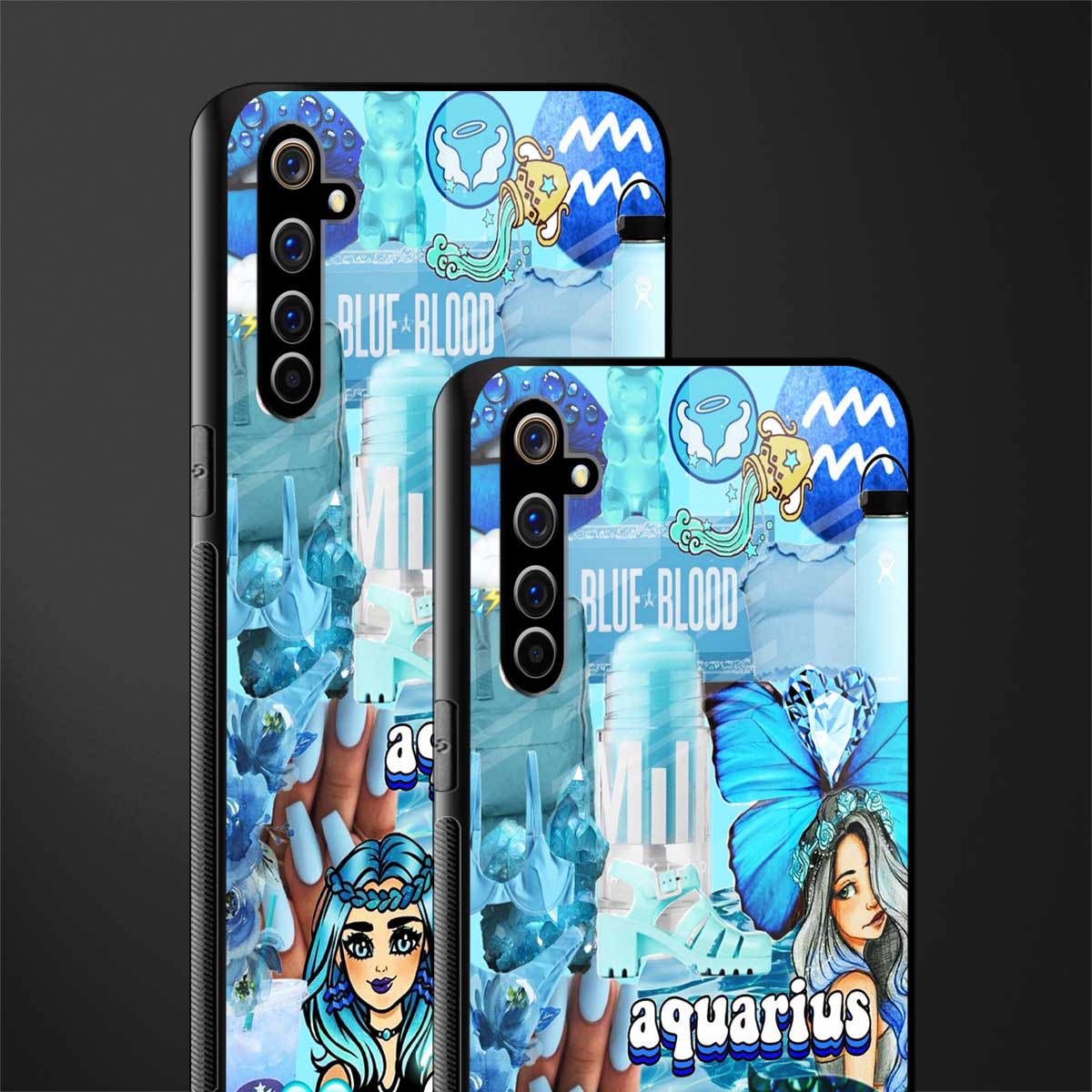 aquarius aesthetic collage glass case for realme x50 pro image-2