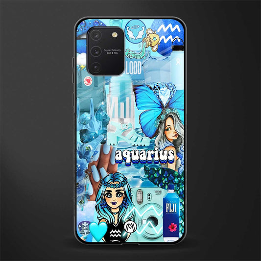 aquarius aesthetic collage glass case for samsung galaxy a91 image