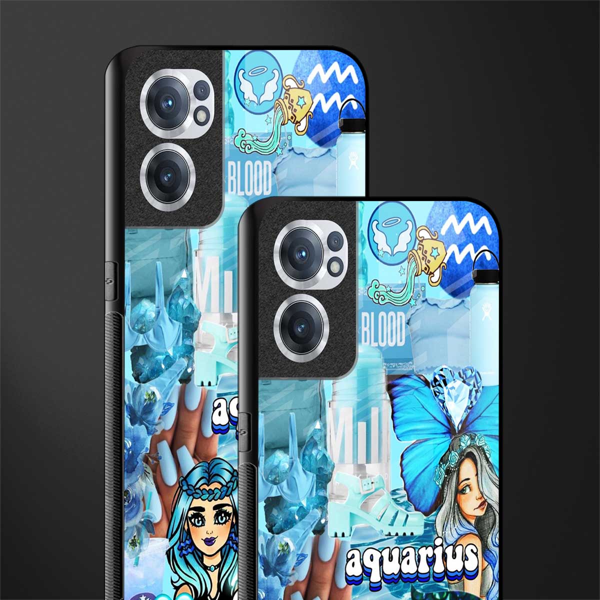aquarius aesthetic collage glass case for oneplus nord ce 2 5g image-2