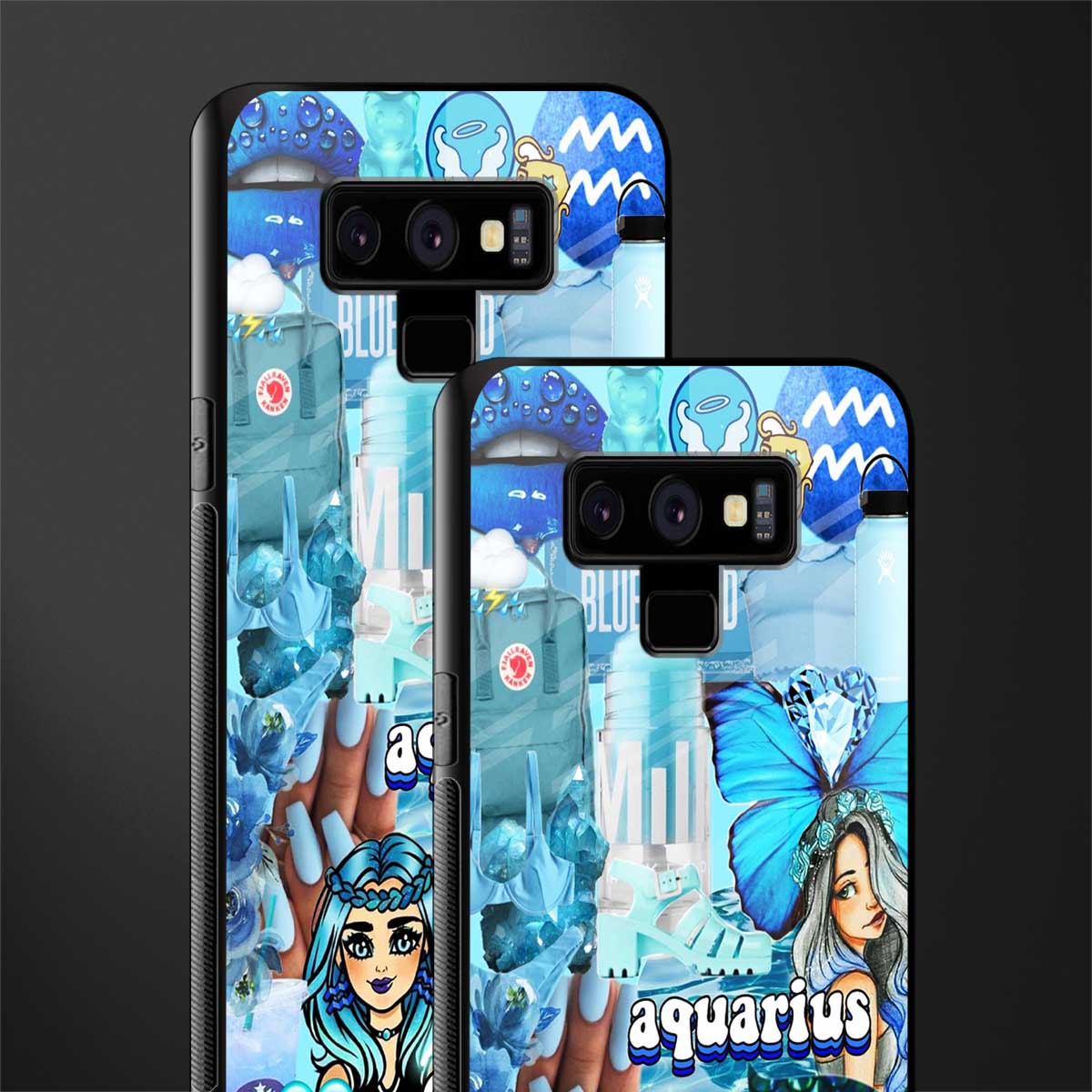 aquarius aesthetic collage glass case for samsung galaxy note 9 image-2