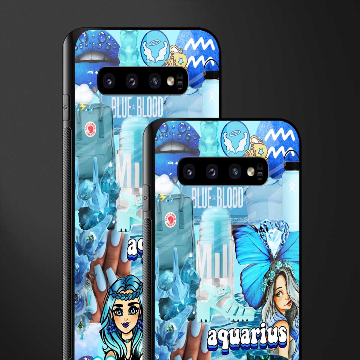 aquarius aesthetic collage glass case for samsung galaxy s10 plus image-2