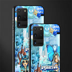 aquarius aesthetic collage glass case for samsung galaxy s20 ultra image-2