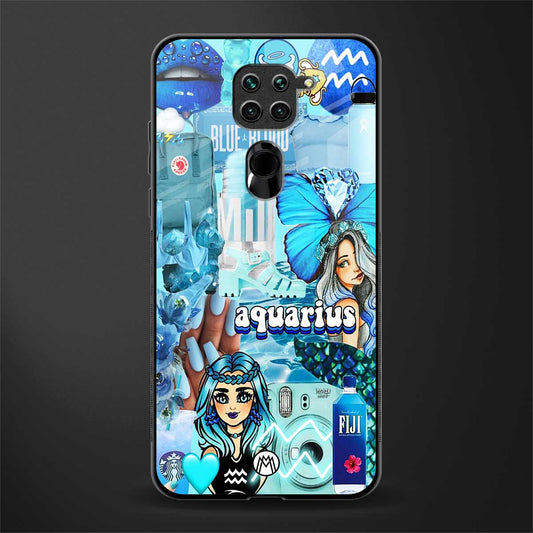 aquarius aesthetic collage glass case for redmi note 9 image