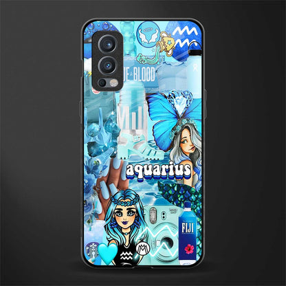 aquarius aesthetic collage glass case for oneplus nord 2 5g image