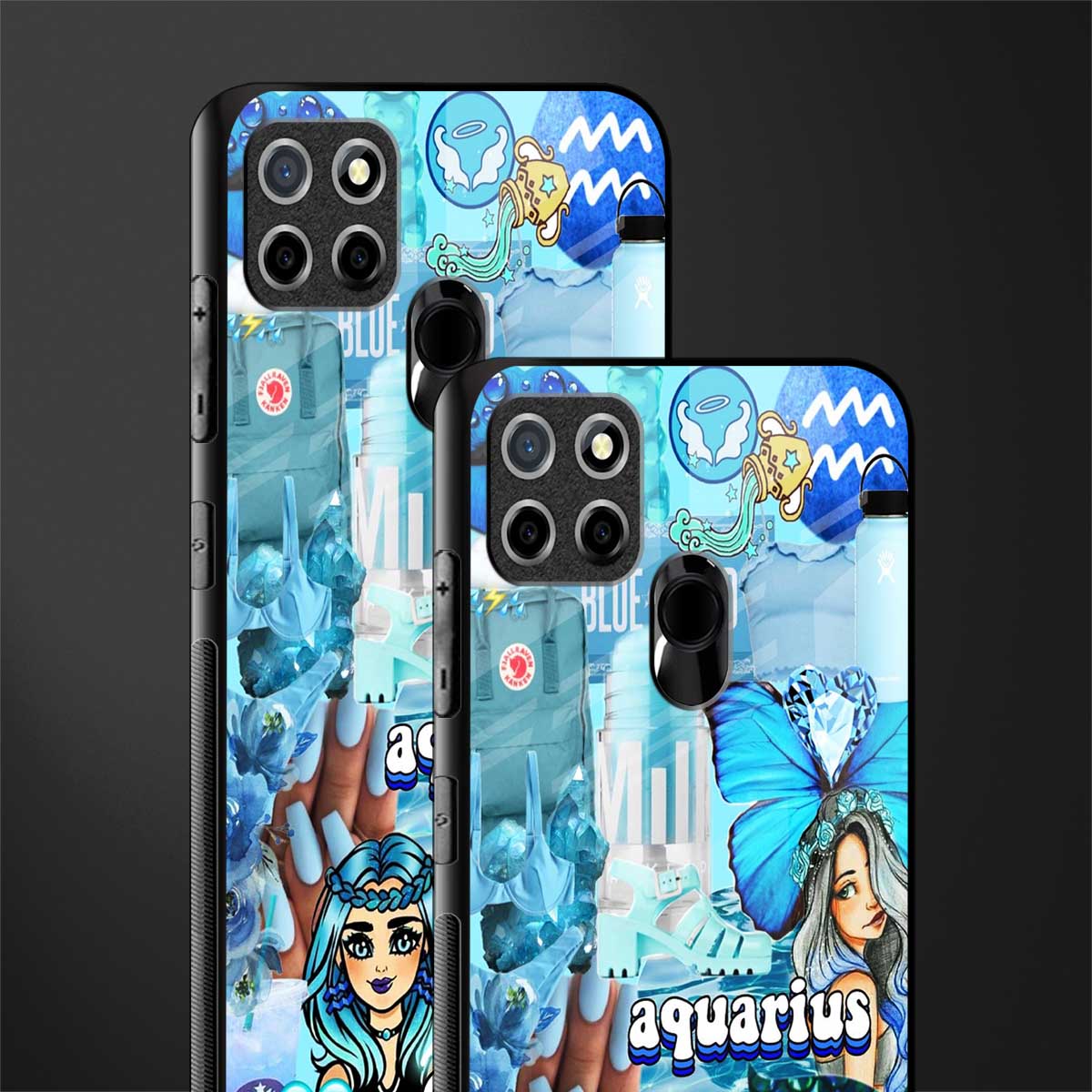 aquarius aesthetic collage glass case for realme narzo 30a image-2