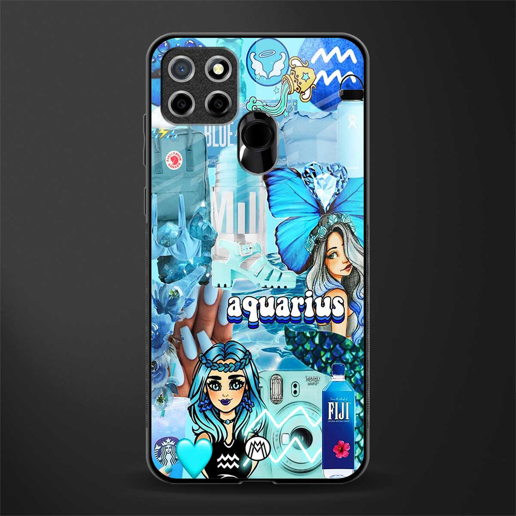 aquarius aesthetic collage glass case for realme narzo 20 image