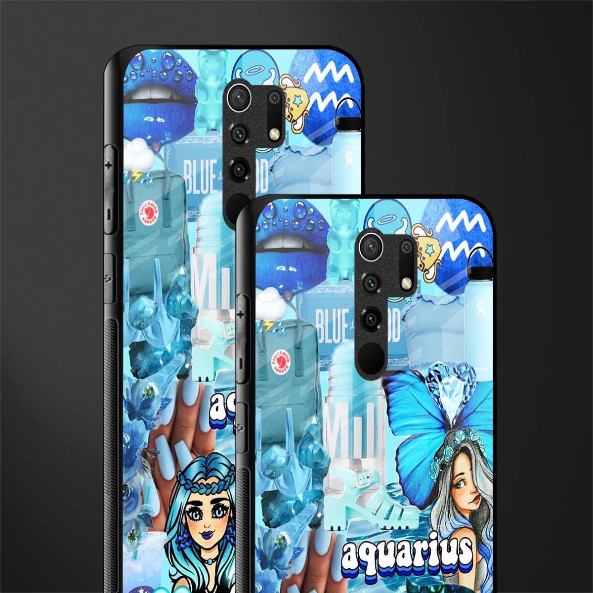 aquarius aesthetic collage glass case for poco m2 image-2