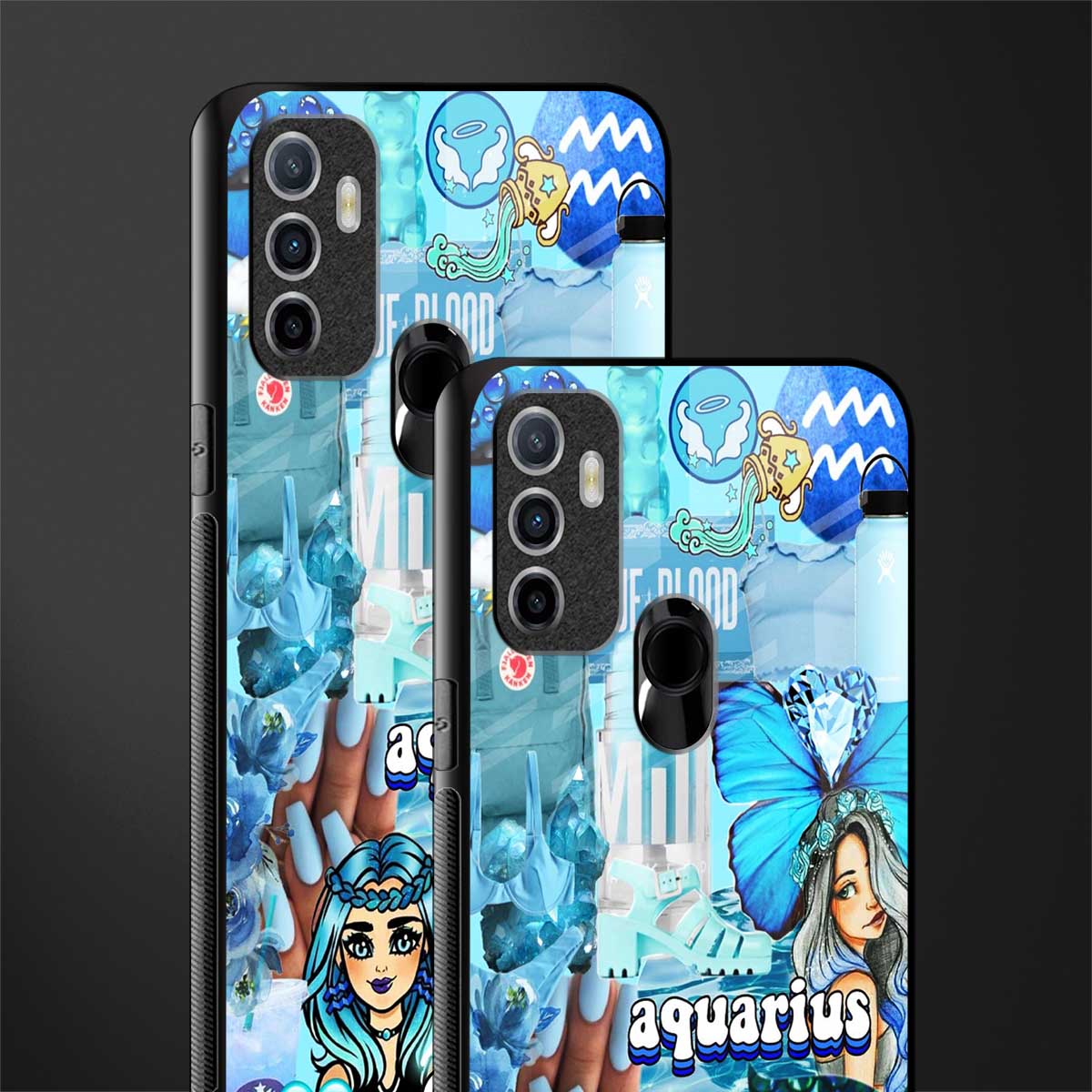 aquarius aesthetic collage glass case for oppo a53 image-2