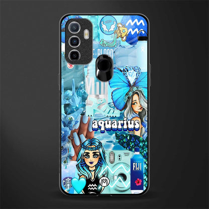 aquarius aesthetic collage glass case for oppo a53 image