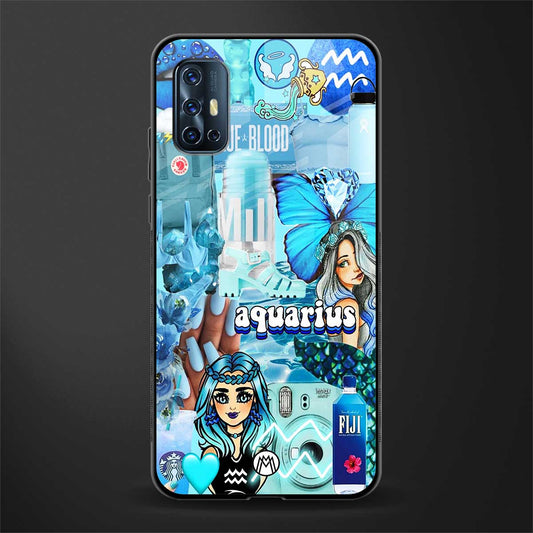 aquarius aesthetic collage glass case for vivo v17 image