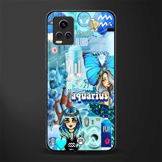 aquarius aesthetic collage glass case for vivo v20 image