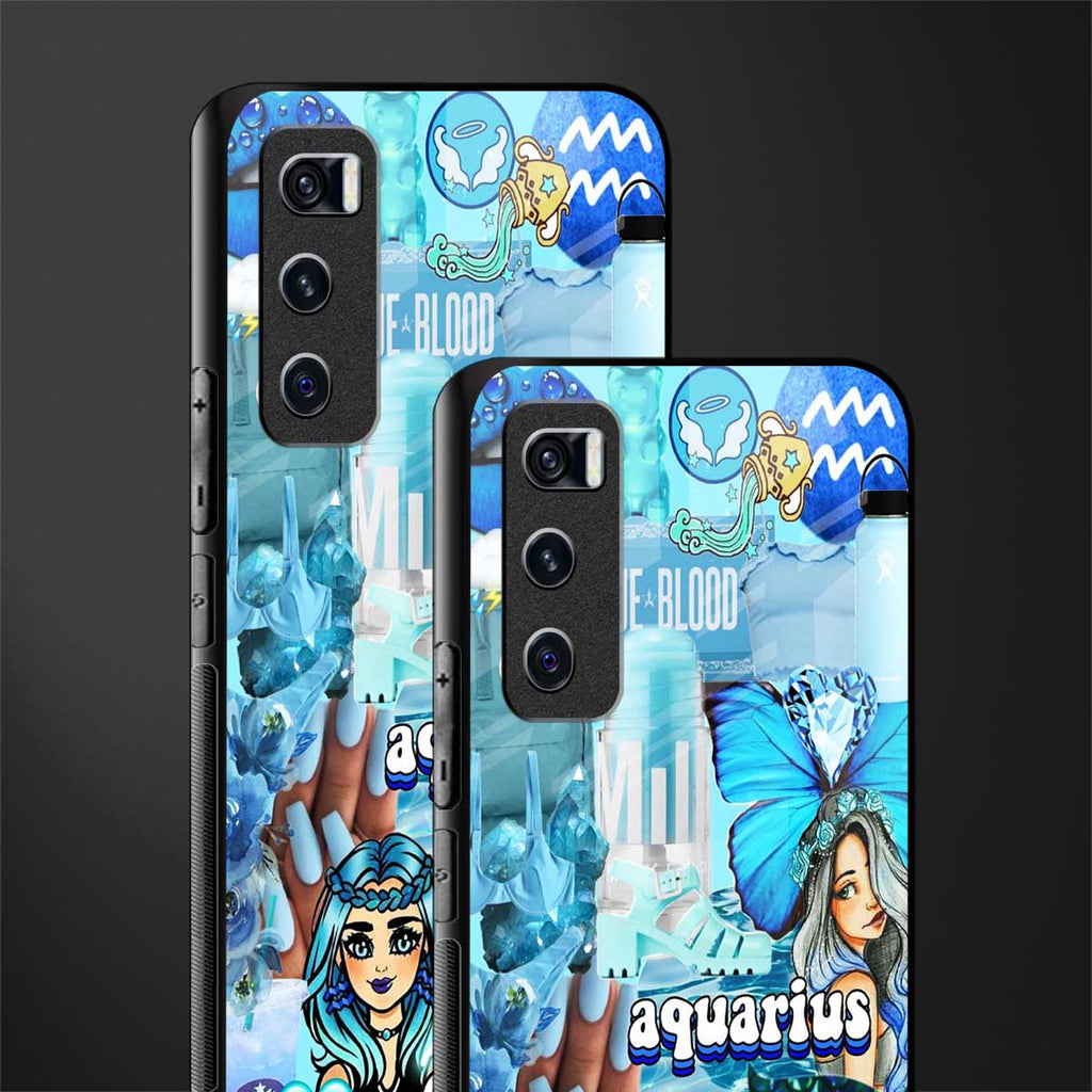 aquarius aesthetic collage glass case for vivo v20 se image-2