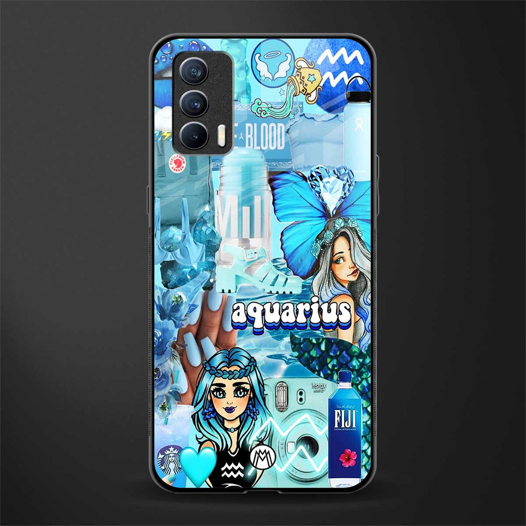 aquarius aesthetic collage glass case for realme x7 image