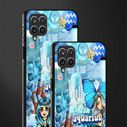 aquarius aesthetic collage glass case for samsung galaxy m12 image-2