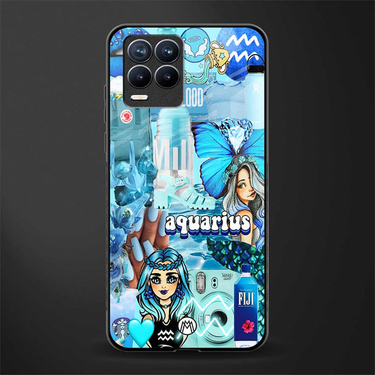 aquarius aesthetic collage glass case for realme 8 4g image