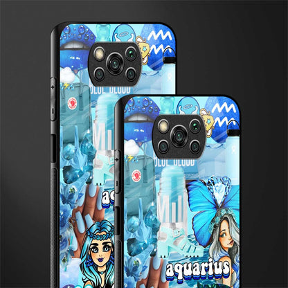 aquarius aesthetic collage glass case for poco x3 pro image-2