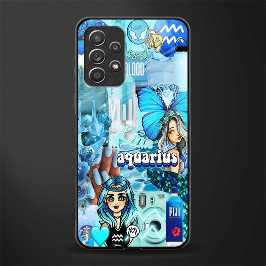 aquarius aesthetic collage glass case for samsung galaxy a72 image