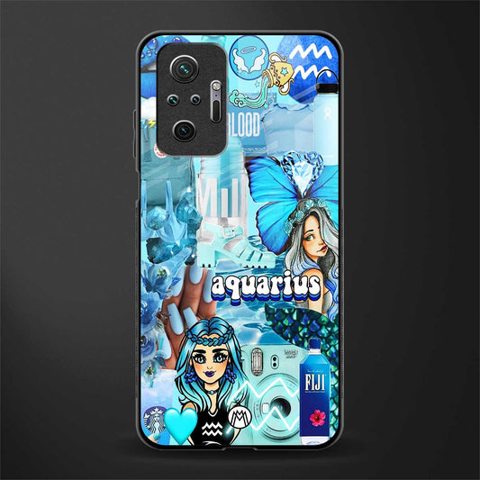 aquarius aesthetic collage glass case for redmi note 10 pro image