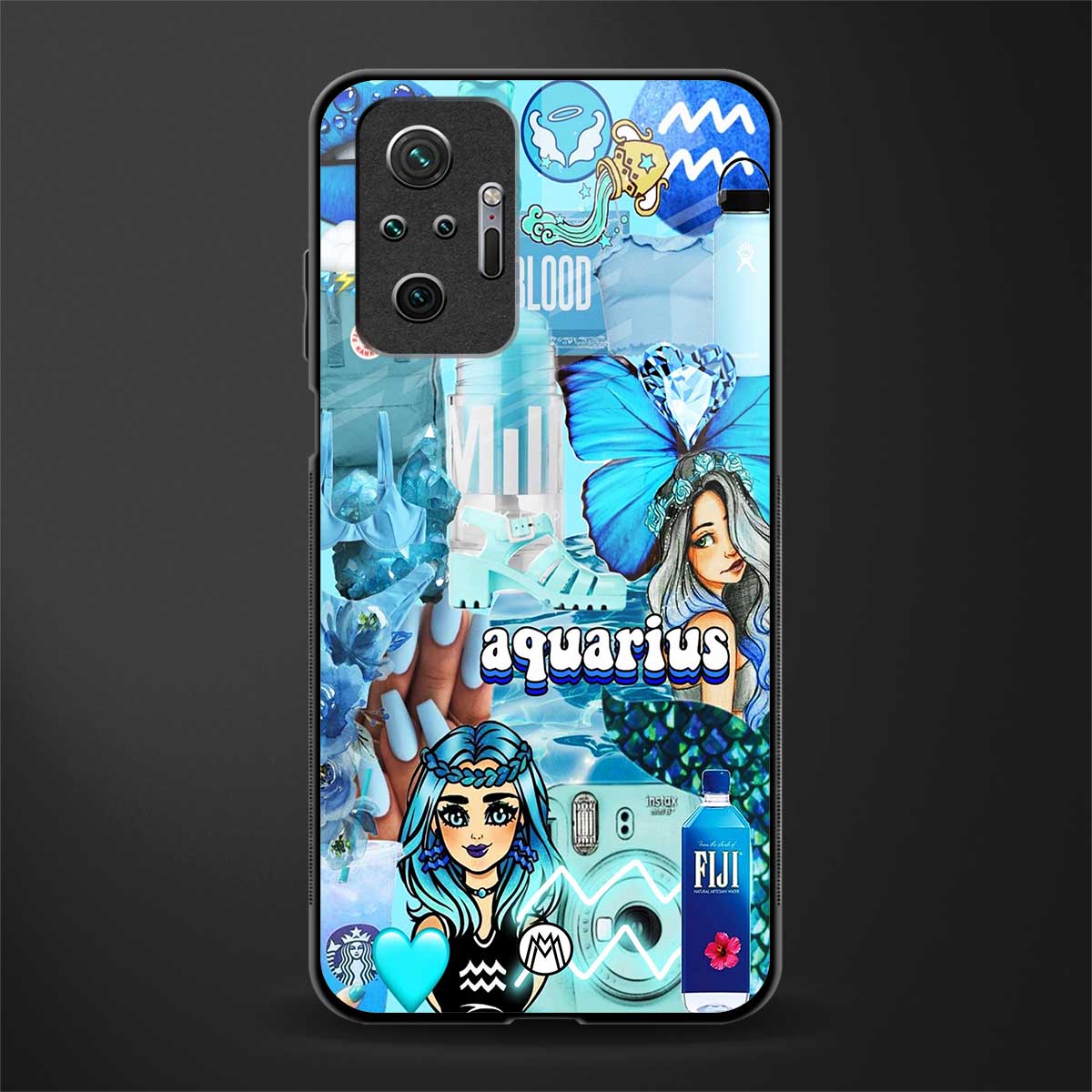 aquarius aesthetic collage glass case for redmi note 10 pro max image