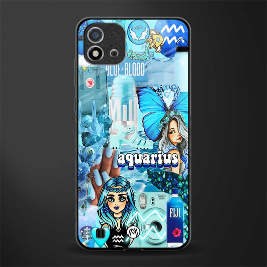 aquarius aesthetic collage glass case for realme c20 image