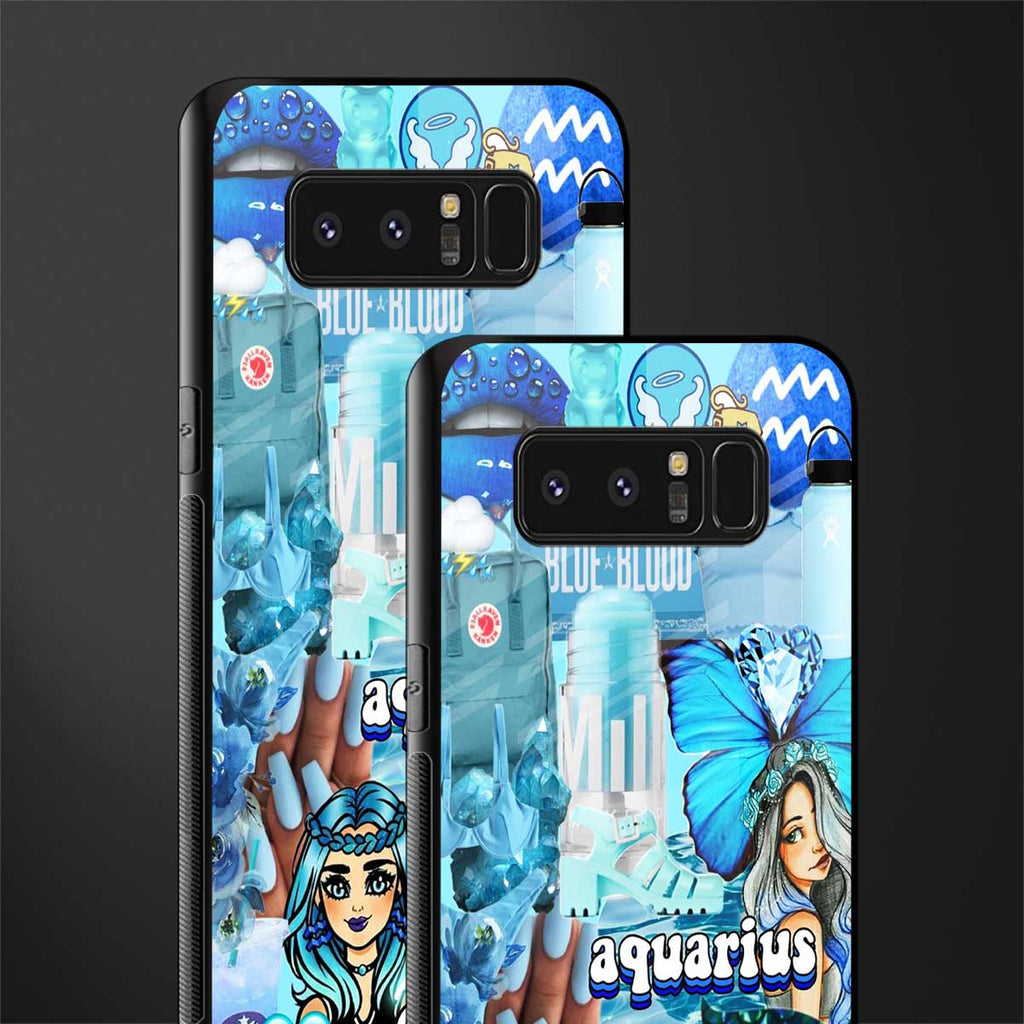 aquarius aesthetic collage glass case for samsung galaxy note 8 image-2