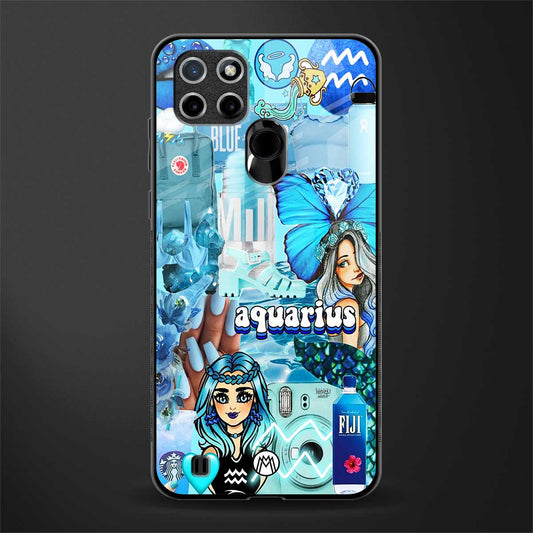 aquarius aesthetic collage glass case for realme c21 image