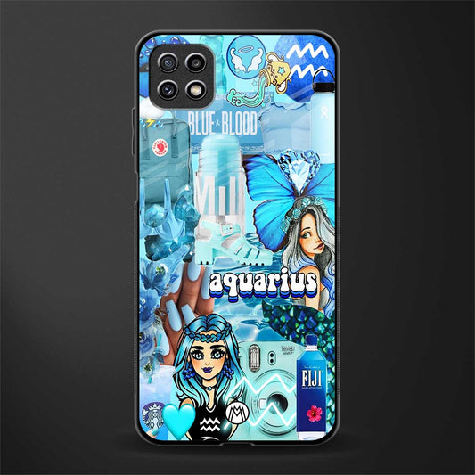 aquarius aesthetic collage glass case for samsung galaxy a22 5g image