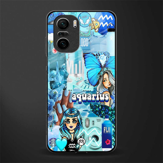 aquarius aesthetic collage glass case for mi 11x 5g image