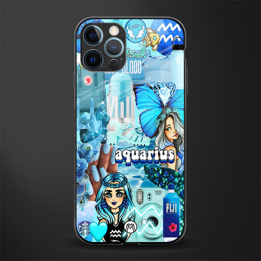 aquarius aesthetic collage glass case for iphone 12 pro max image