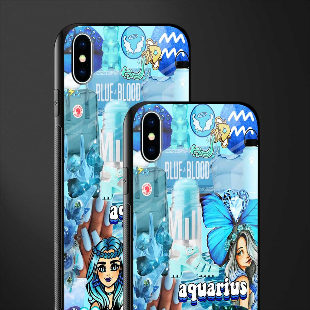 aquarius aesthetic collage glass case for iphone xs max image-2