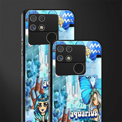 aquarius aesthetic collage back phone cover | glass case for realme narzo 50a
