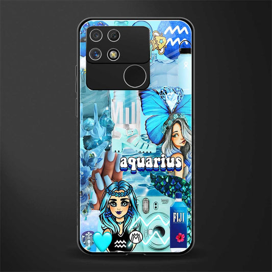 aquarius aesthetic collage back phone cover | glass case for realme narzo 50a