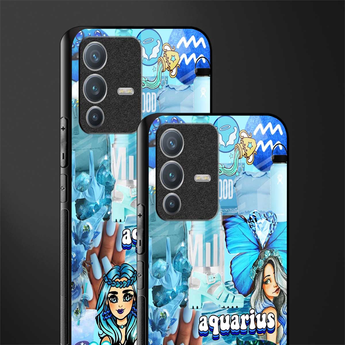 aquarius aesthetic collage glass case for vivo v23 pro 5g image-2