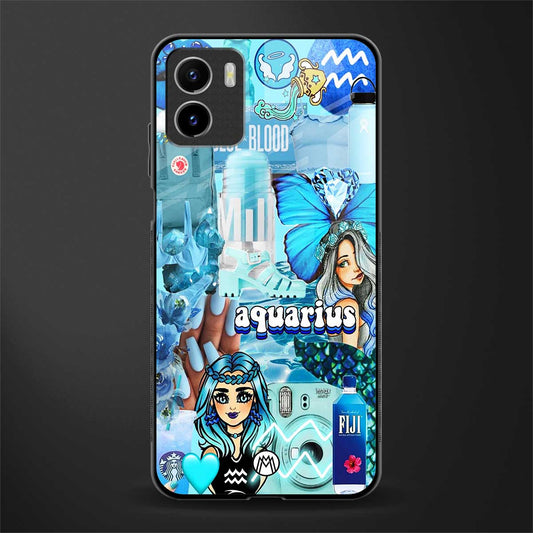 aquarius aesthetic collage glass case for vivo y15s image