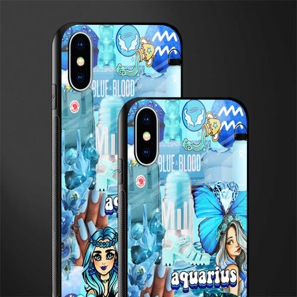 aquarius aesthetic collage glass case for iphone xs image-2