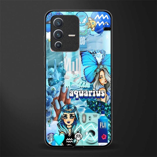 aquarius aesthetic collage glass case for vivo v23 5g image